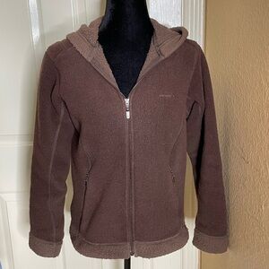 Patagonia Synchilla Women brown Trim Full Zip Hood Fleece Jacket Medium‌‌‌‌‌‌‌‍‍